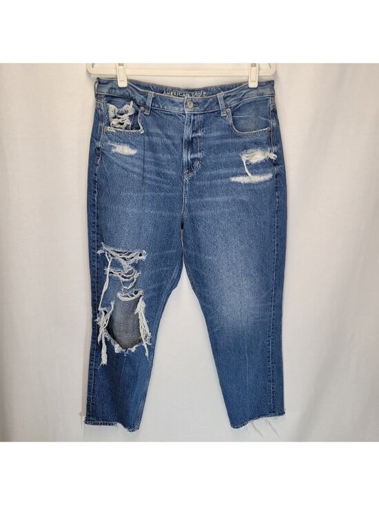 American Eagle Outfitters Denim - American Eagle Women's Size 16 Jeans Mom Jean Distressed Raw Hem